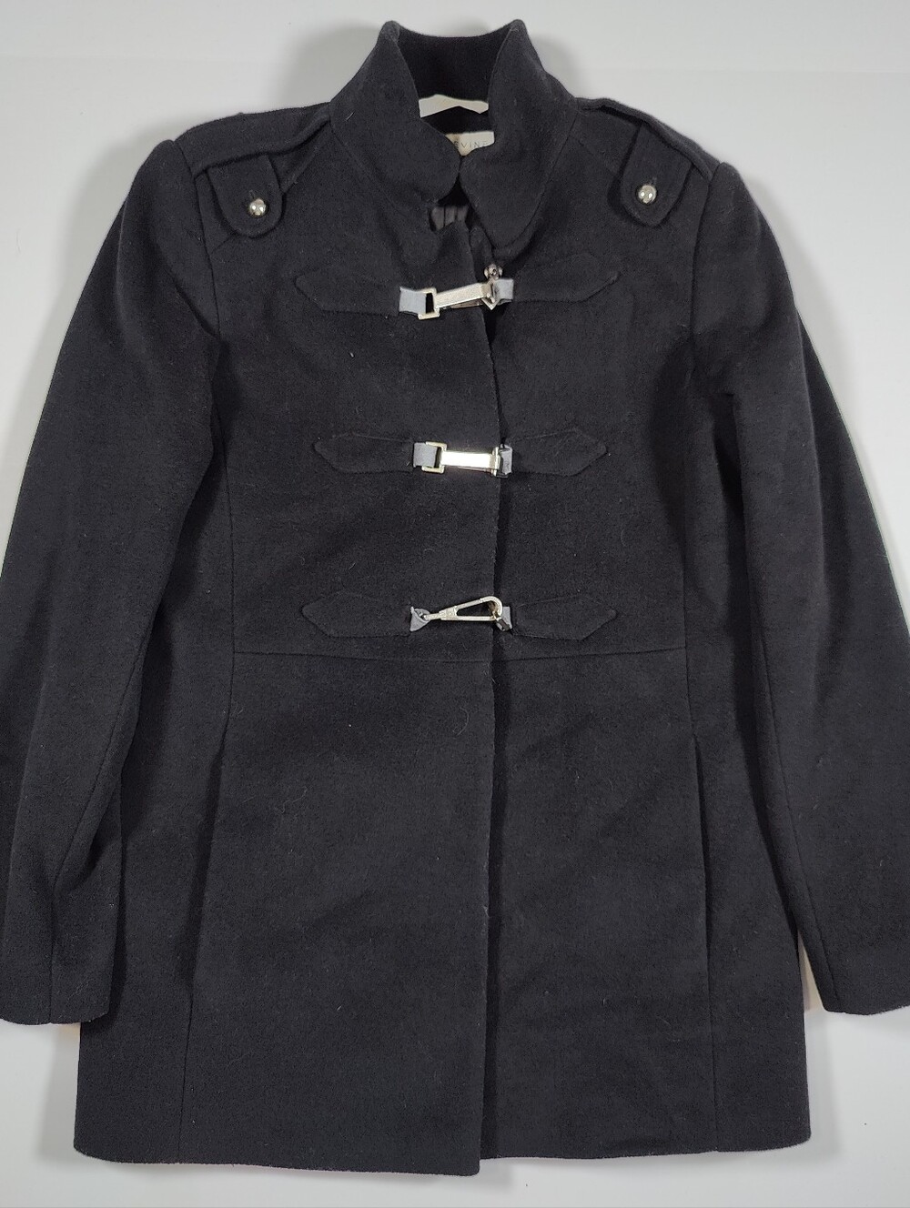 Vintage Larry Levine Women's Black Wool Cashmere Duffle Coat Size 6